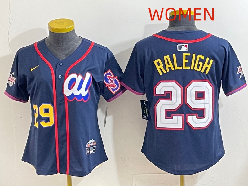 Women 2025 Seattle Mariners #29 Raleigh dark Blue All star Nike MLB Jersey style 002